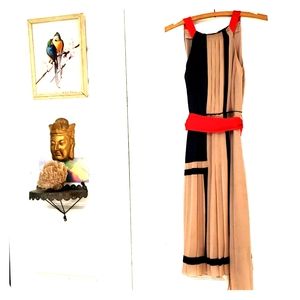 Asymmetrical hem BCBG pleated dress